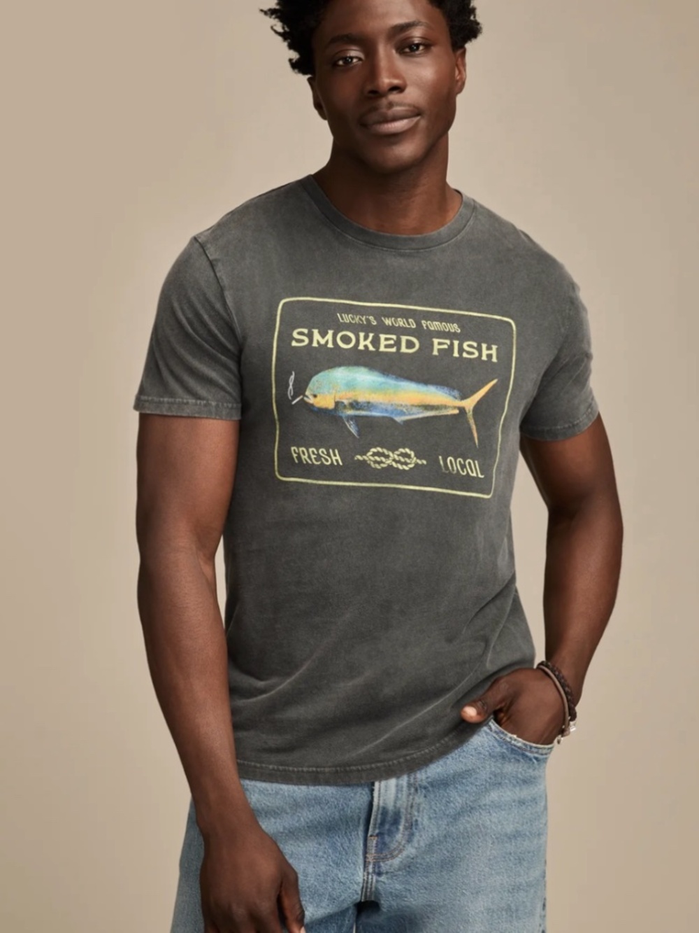 Lucky Brand “Smoked Fish” Graphic Tee – Size XXL